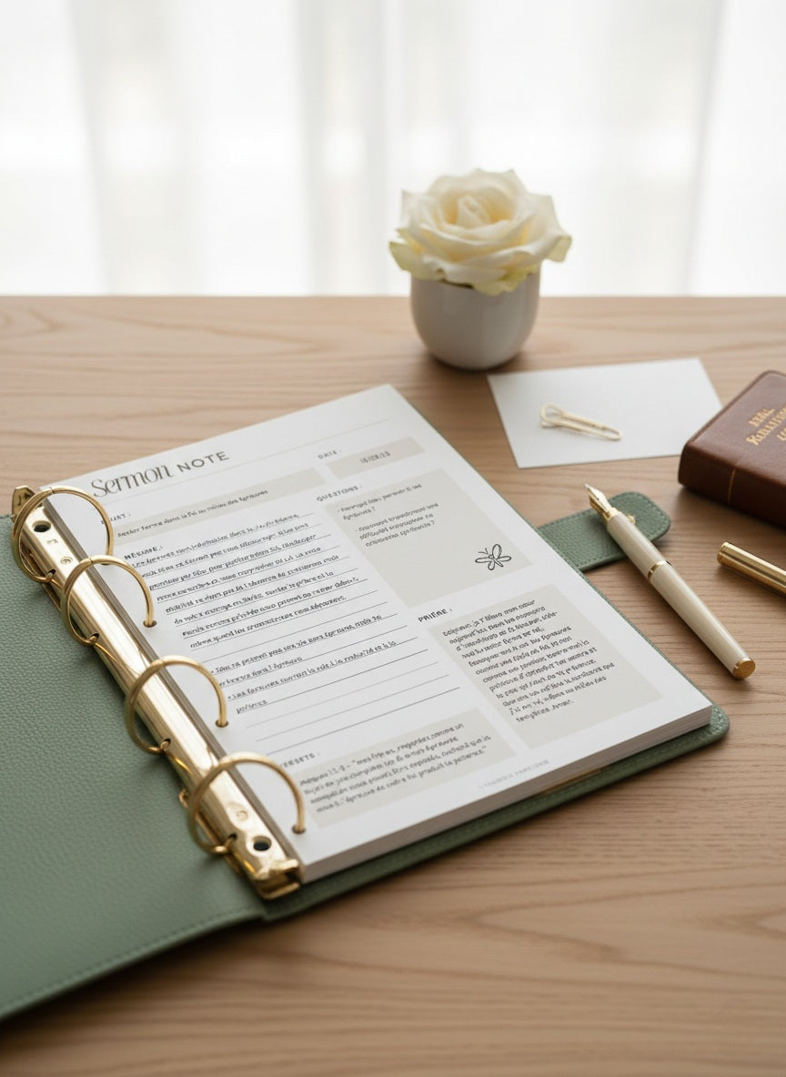 Fichier digital pour prise de notes pendant le culte