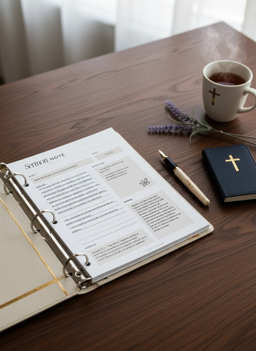 Fichier digital pour prise de notes pendant le culte