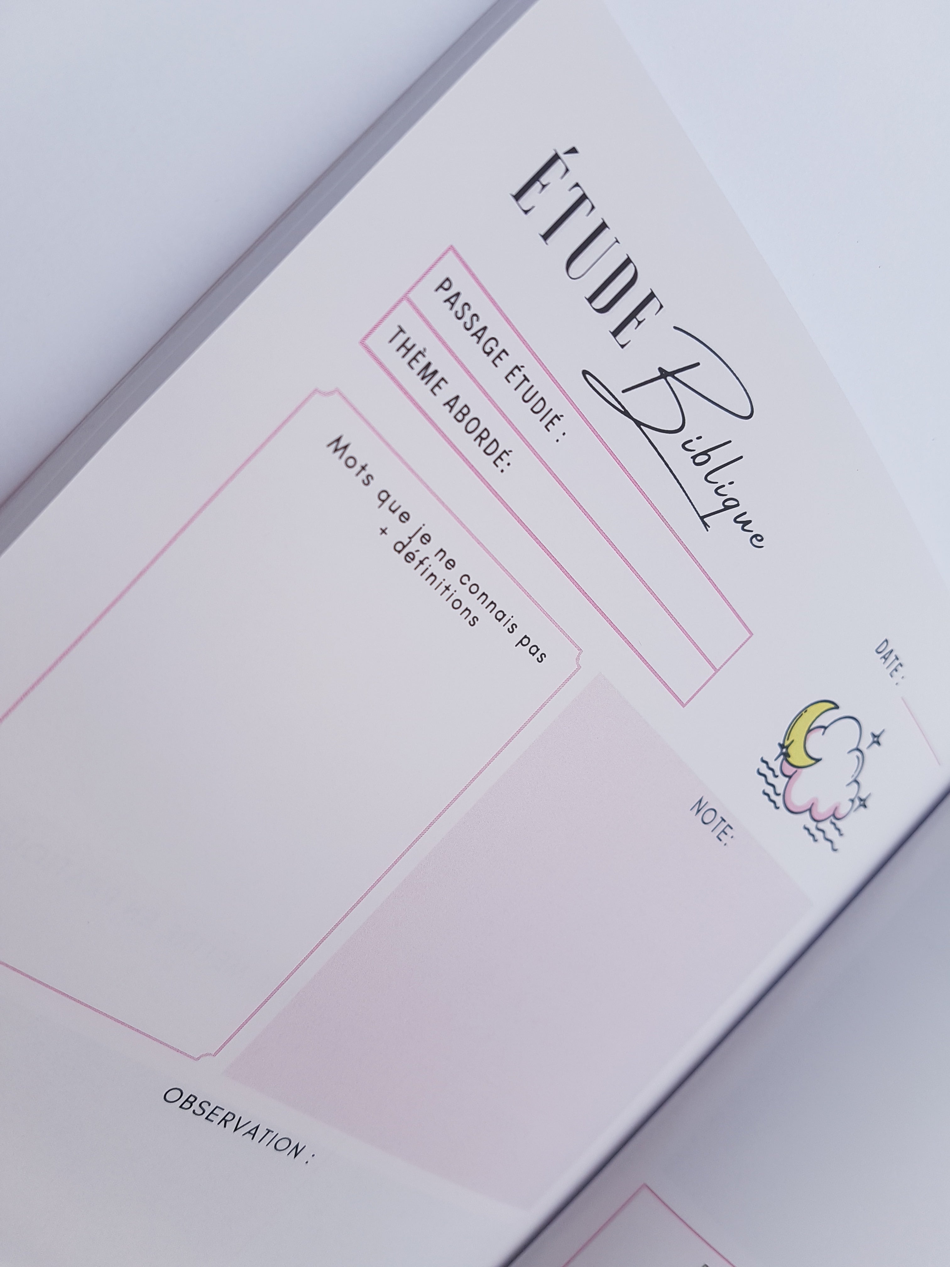 Carnet d'étude biblique